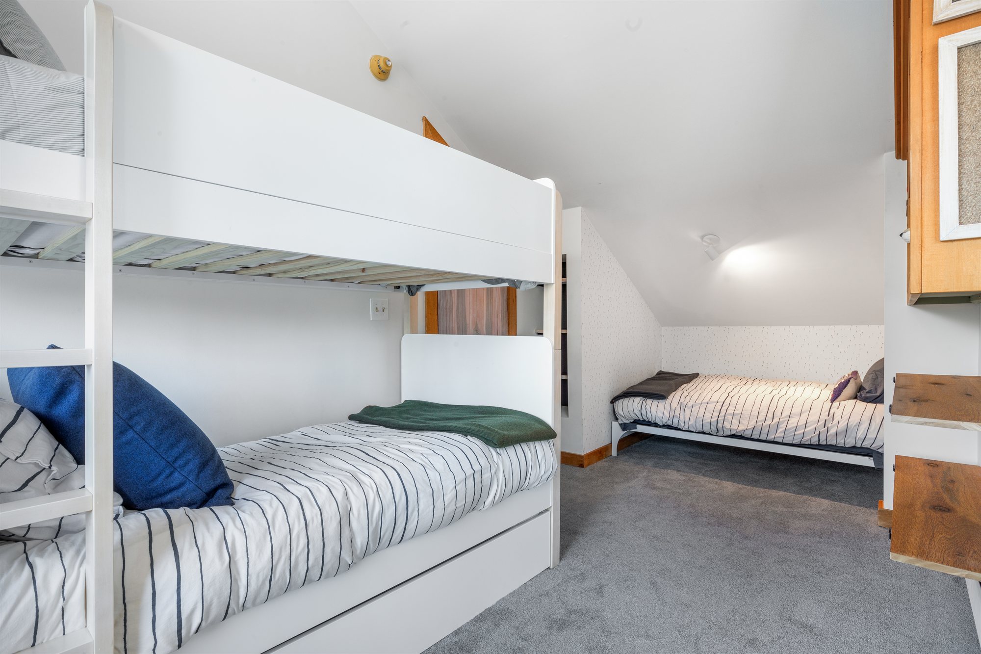 The bunkroom from the other side, showing the second set of bunks